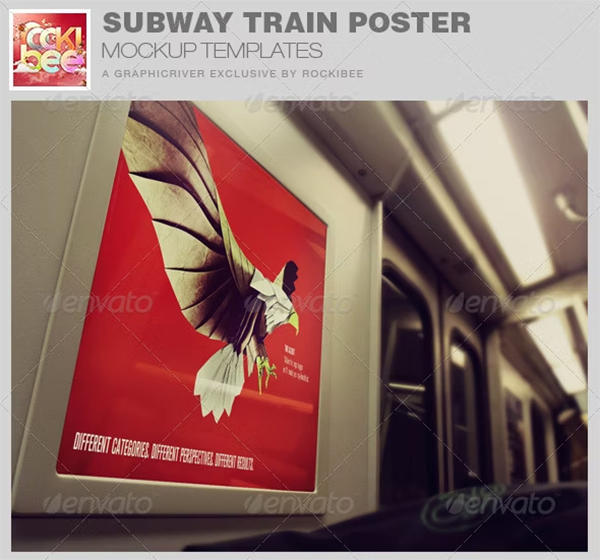 Subway Train Poster Mockup Templates