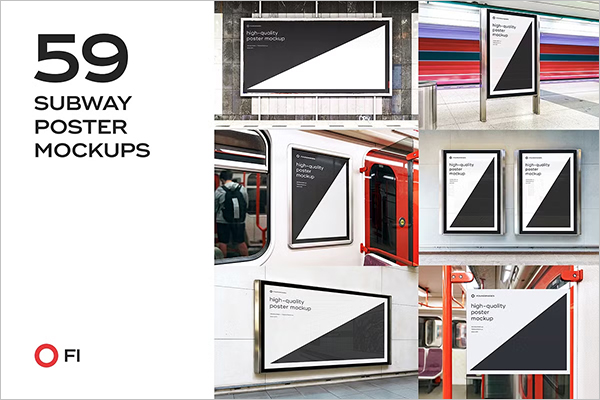 Metro Subway Poster Mockup Bundle 