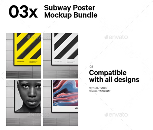 Subway Poster Mockup Bundle