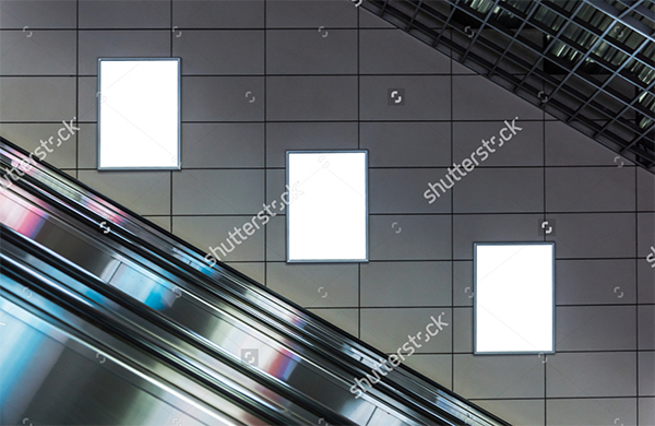 Metro Station Blank Poster Mockup