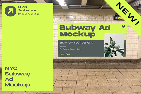 NYC Subway Billboard Mockup Template