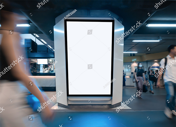 LED Screen Vertical Advertising Mockup