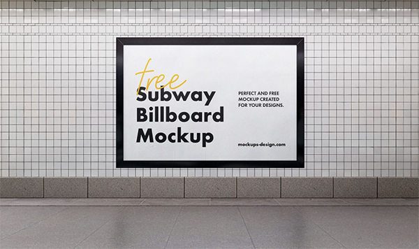 Free PSD Subway Billboard Mockup
