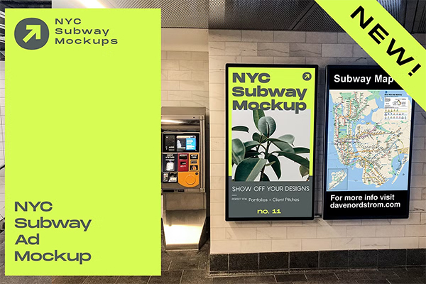NYC Subway Billboard Mockup Designs
