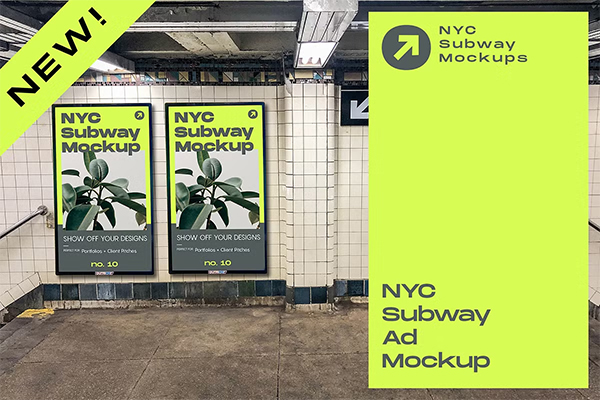 Urban Subway Billboard Lightbox Mock-Ups