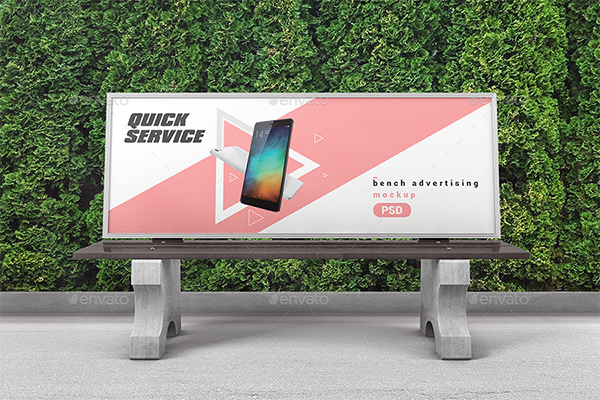 Bench Advertising Mockup