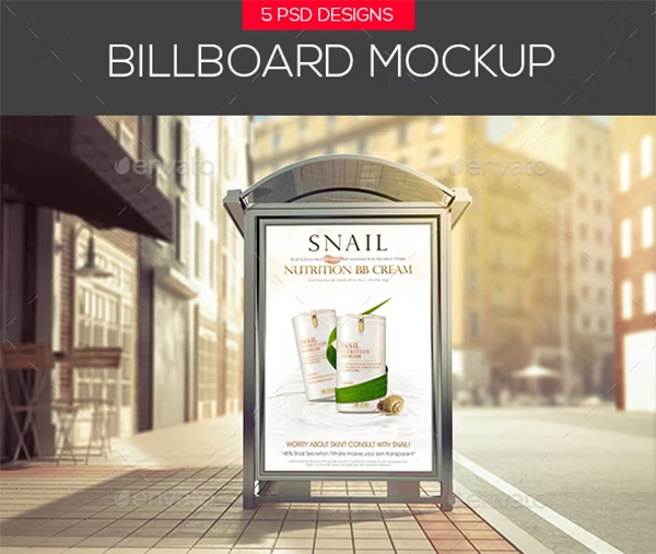 Clean City Bench Advertising Billboard Mock-Up