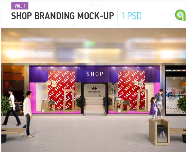 Bench Shop Window Branding Mock-up