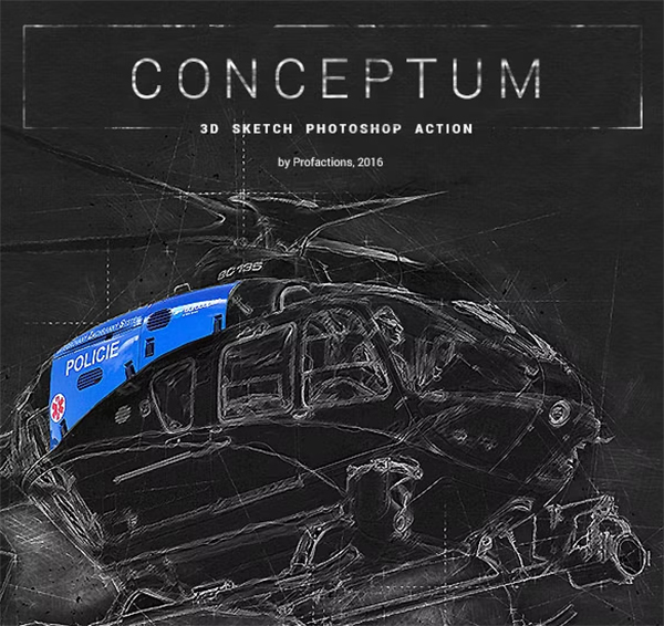 3D Sketch Conceptum Photoshop Action