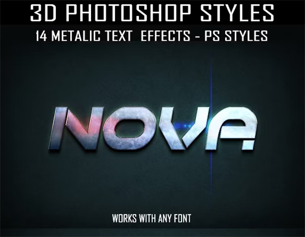 3D Metallic Photoshop Styles