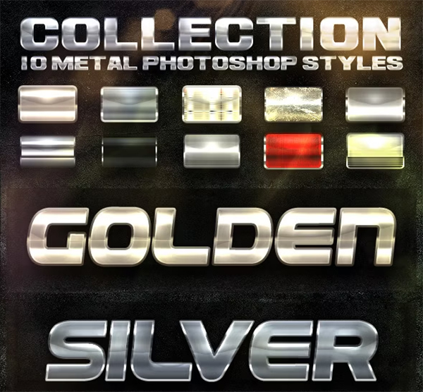 Collection 10 Metal Photoshop Styles