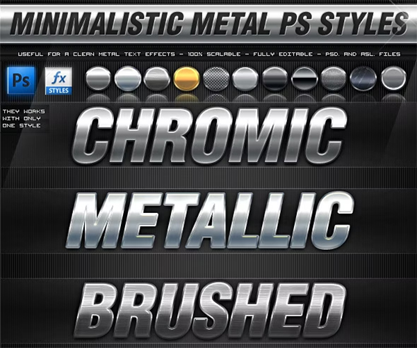 Minimalistic Metal Photoshop Styles