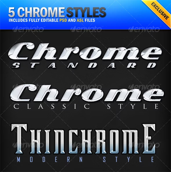 Clean Metallic Photoshop Styles