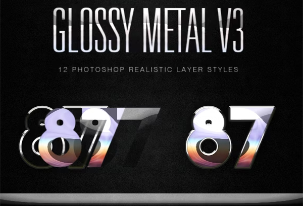 Glossy Metal Photoshop Layer Design Styles
