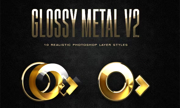 Glossy Metal Photoshop Template Styles