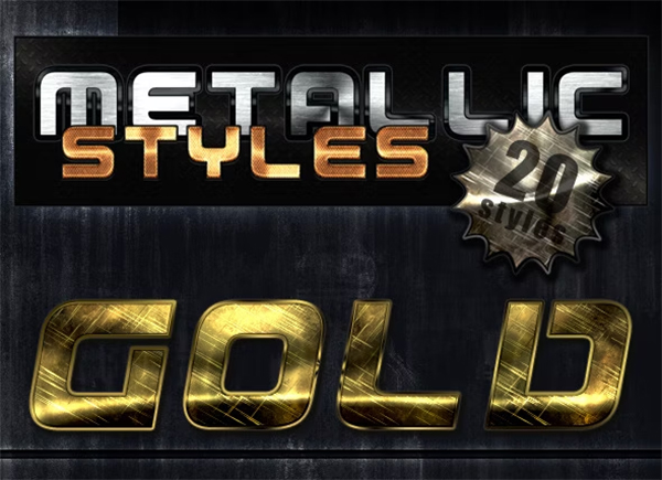 Unique Metallic Photoshop Styles Design