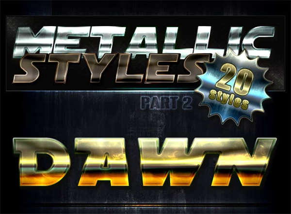 Unique Metallic PSD Styles Template