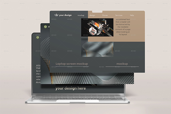 Clay Laptop Screen Mockup