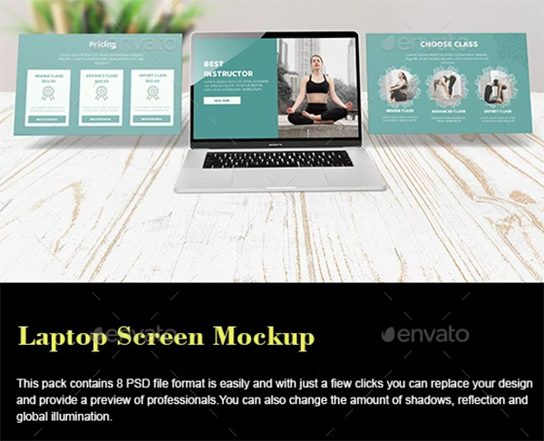 Laptop Screen Mockup PSD