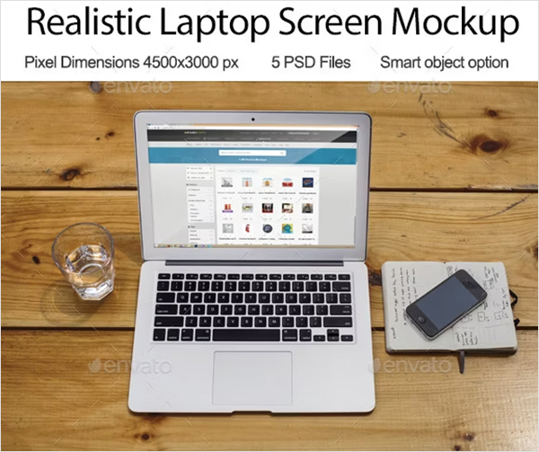 Realistic Laptop Screen Mockup