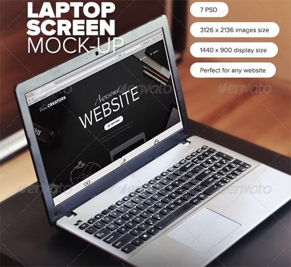 Laptop Screen PSD Mock-Up