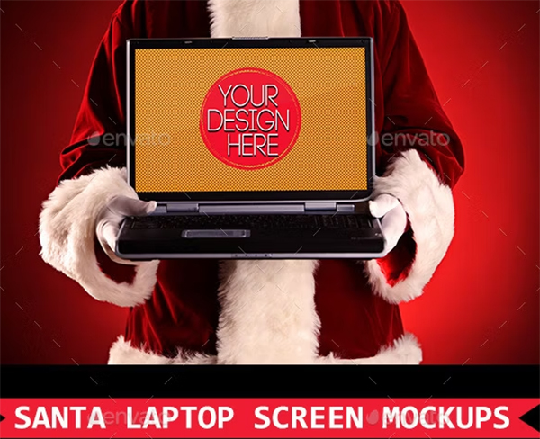 Santa Laptop Screen Mockups