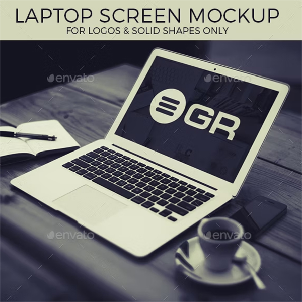 Laptop Screen Mockup For Logos