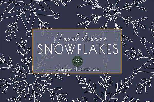 Snowflakes Line Art Template