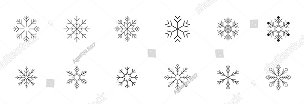 Snowflakes Vector icon Set Template
