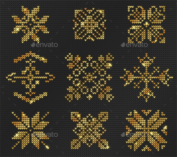Ugly Sweater Pattern Snowflakes Design 