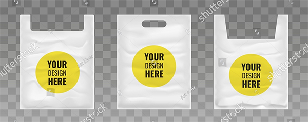 Realistic Plastic Bag Vector Mockup