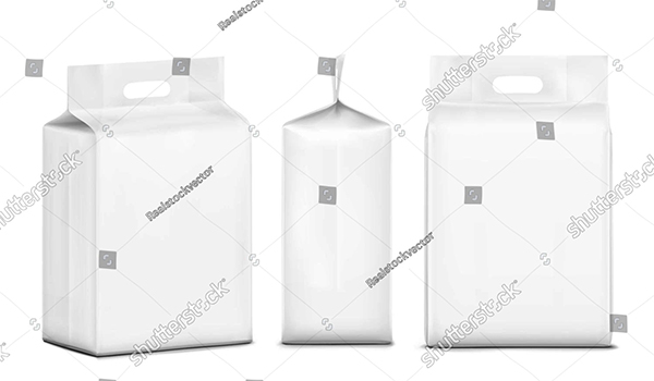 Realistic Stand Bag With Hole Handle Mockup