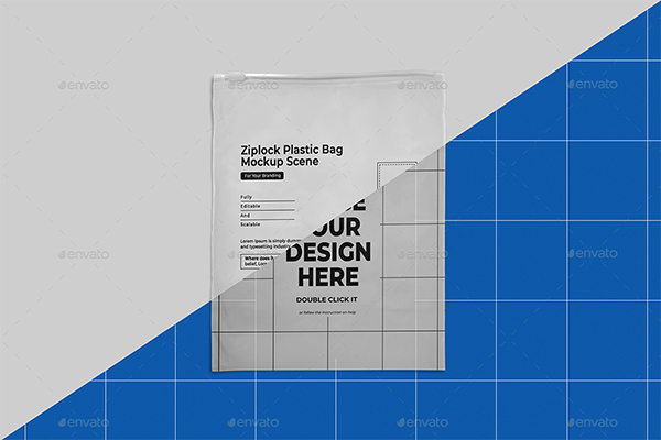 Ziplock Plastic Bag Mockup Template