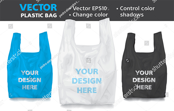 Vector Plastic Bag Mockup Template