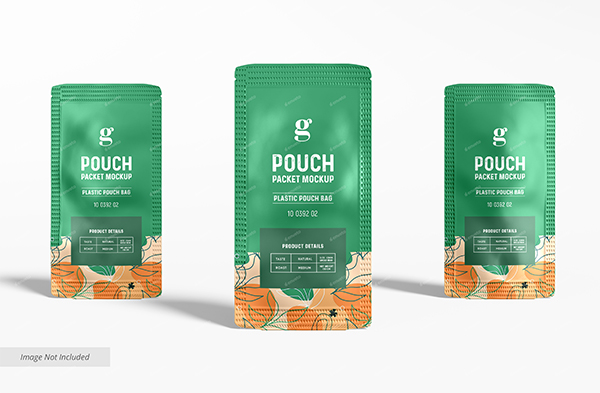 Plastic Pouch Bag Mockup Template Design
