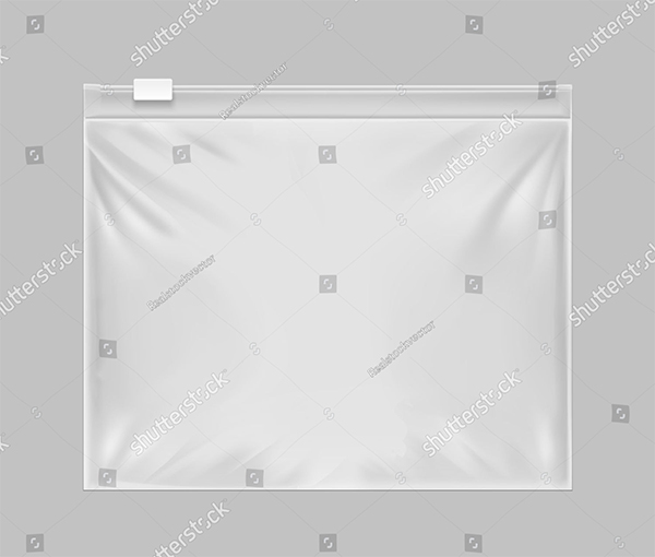 EVA Resealable Zip-Lock Packaging Vector Bag Mockup