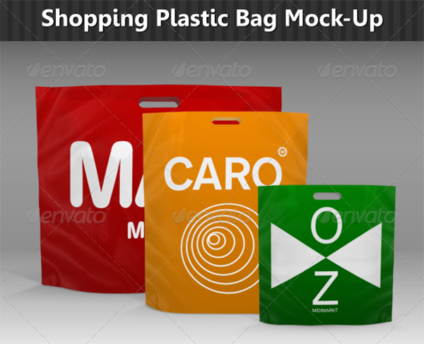 Shopping Plastic Bag Mock-Up Template