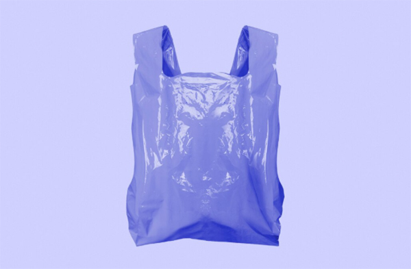 Purple Plastic Grocery Bag Mockup