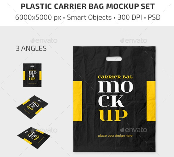 Creative Plastic Carrier Bag Mockup Set