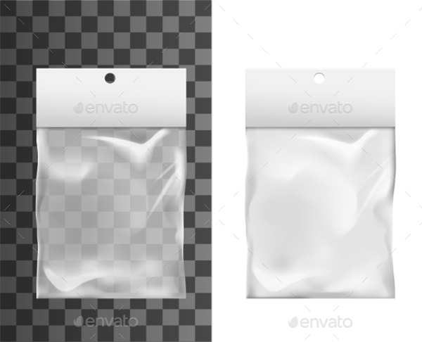 Transparent Plastic Pocket Bag Mockup