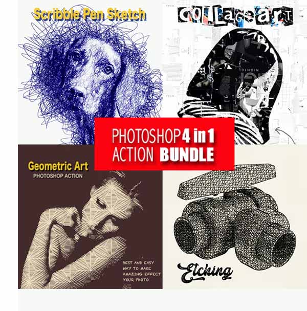 Photoshop 4in1 Actions Bundle