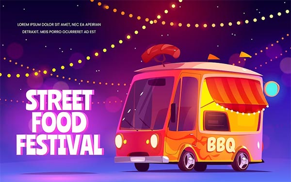 Free PSD Street Food Festival Banner