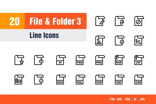 File & Folder Icons Template Design