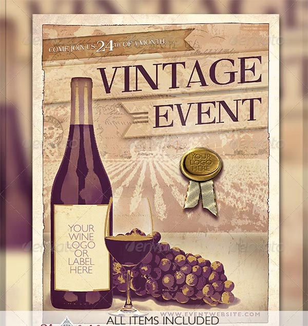 Vintage Wine Event Flyer