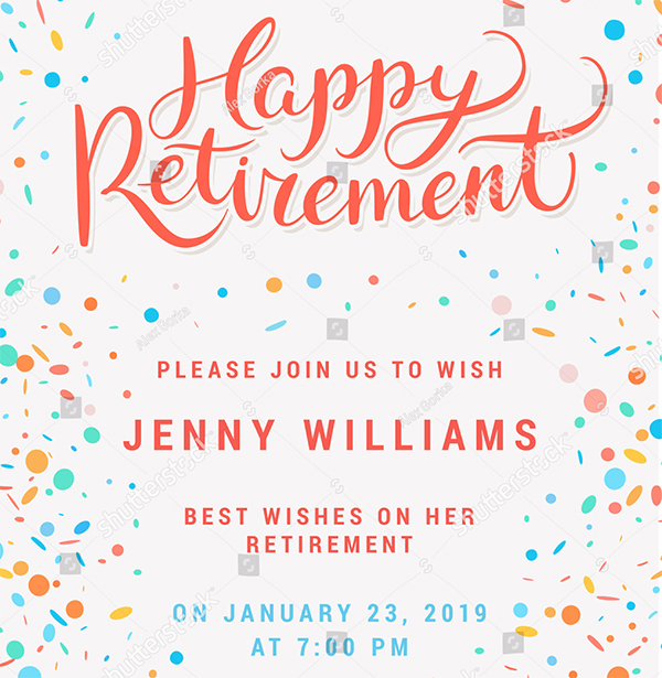 Happy Retirement Party Vector Invitation