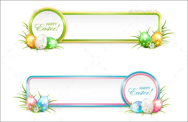 Easter Banners with Eggs Template