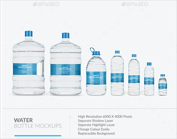 Water Bottle Mockups Template