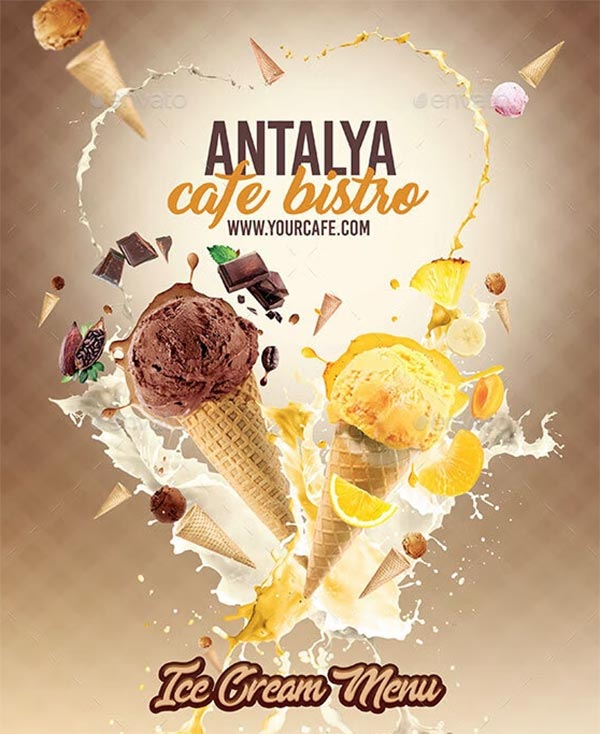 Ice Cream Menu Design Flyer Template Ice Cream Menu Design Flyer Template