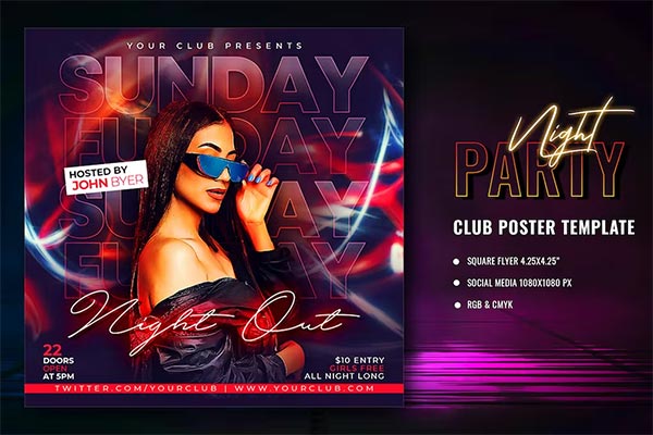 Best Night Club Party PSD Flyer Template