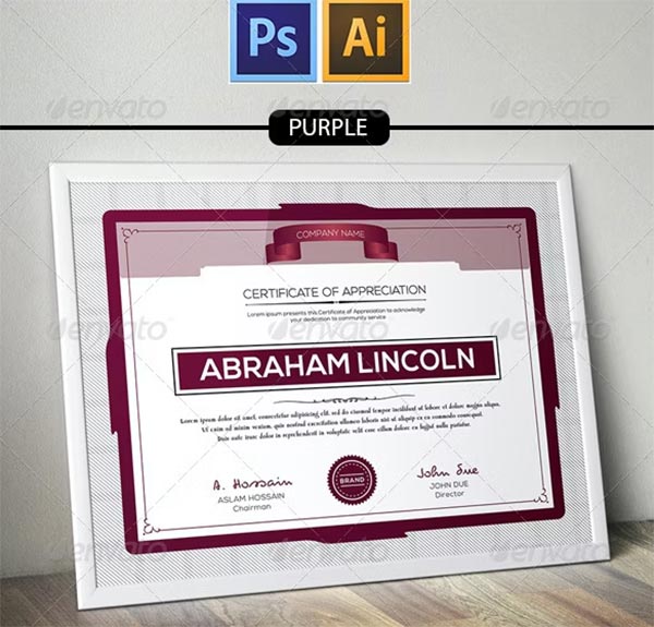 Clean Multipurpose Certificate PSD Design